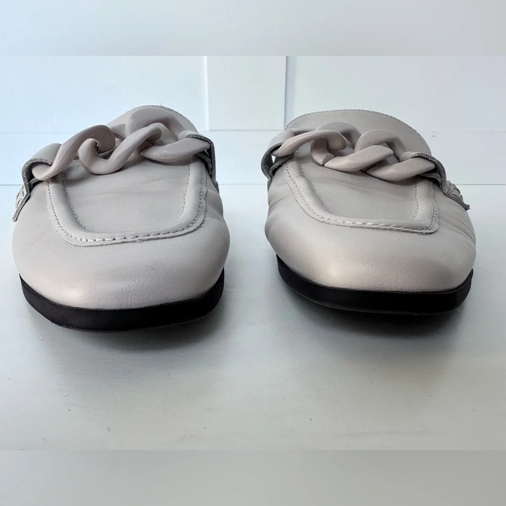 Steve Madden Women’s Cally Chain Mule Loafers - Neutral Beige Leather - Size 9